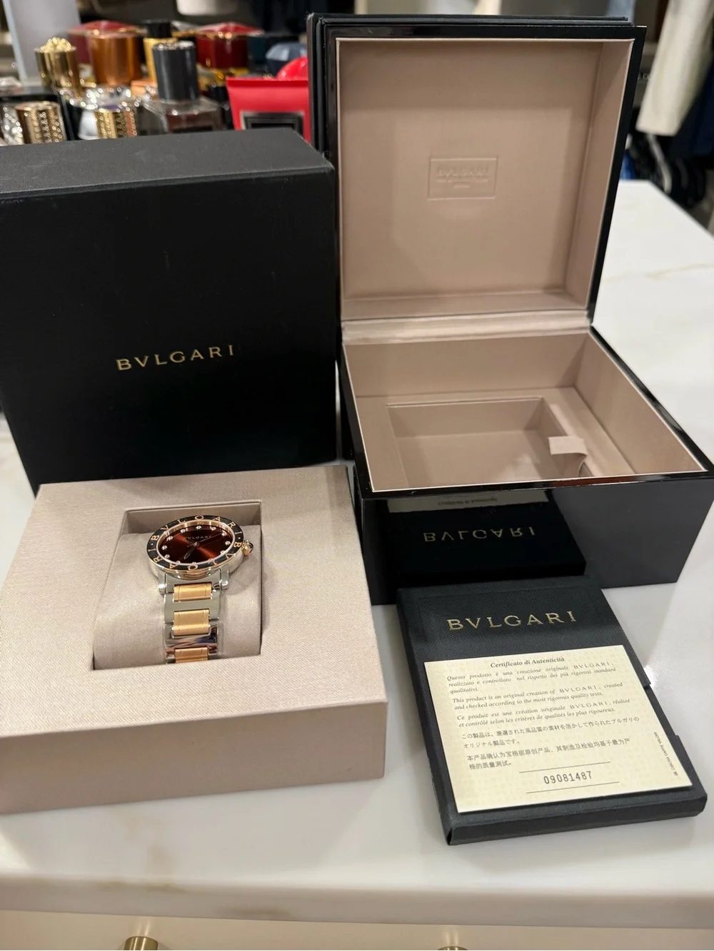 Bulgari Two-Tone Gold & Brown Dial Watch